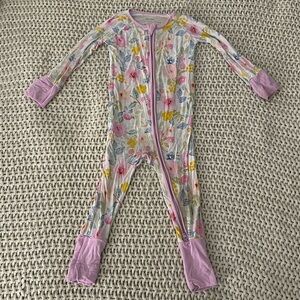 Gently Worn Little Sleepies Floral Zippie. Size 12-18 Months.